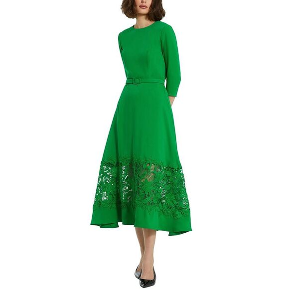 Mac Duggal Womens  Repe Boat Neck Midi Dress - Picture 1 of 4